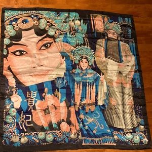 A.SHOU SILK LARGE SCARF VINTAGE.